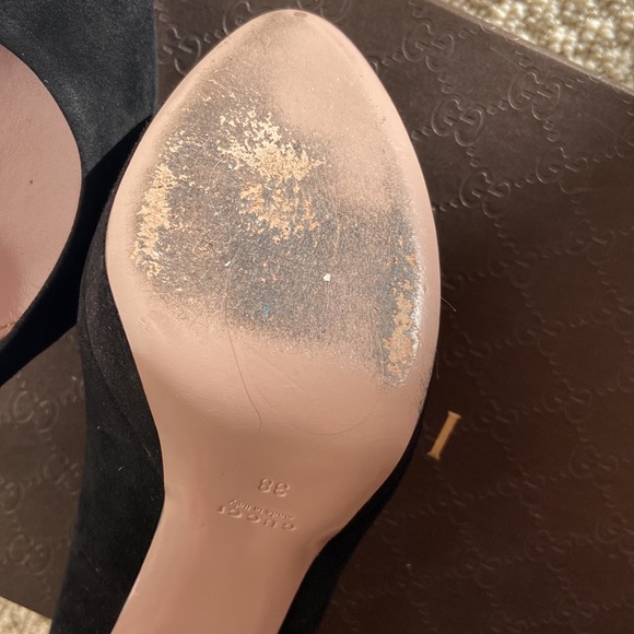 Black suede Gucci platform pump size 38 made in Italy - Picture 8 of 14